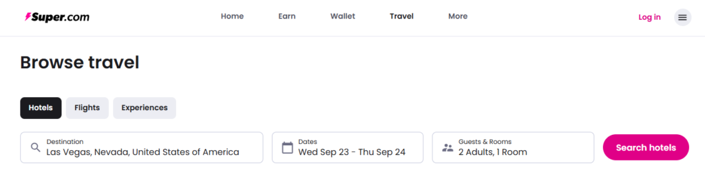 Enter your booking details on Super.com