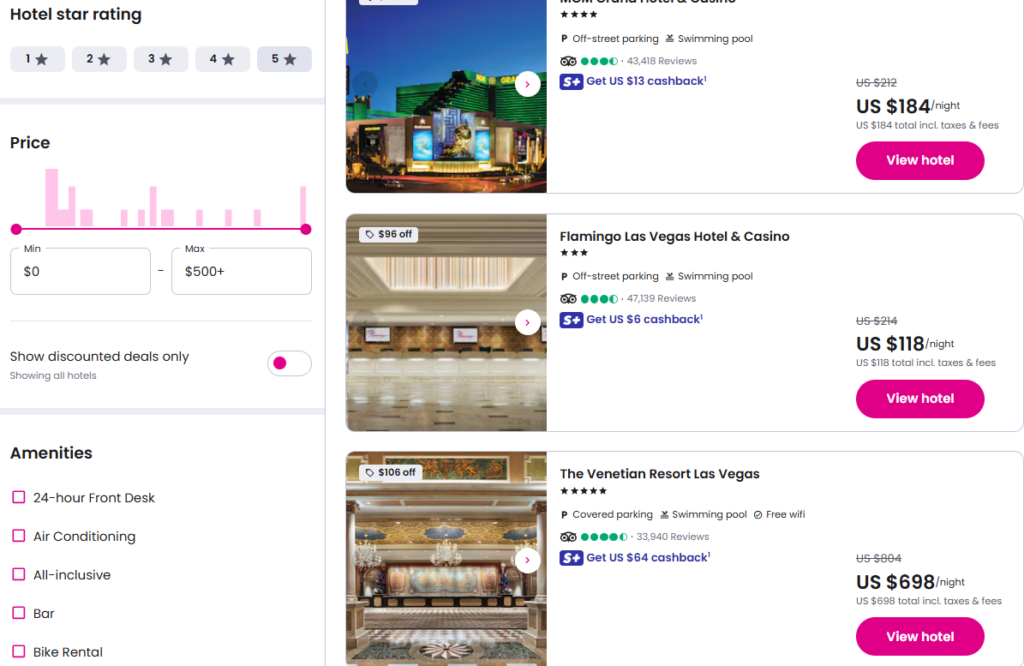 Select the hotel