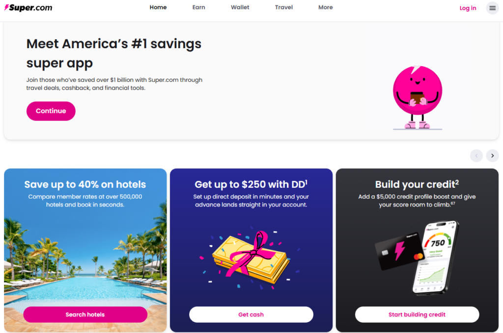 Super.com homepage